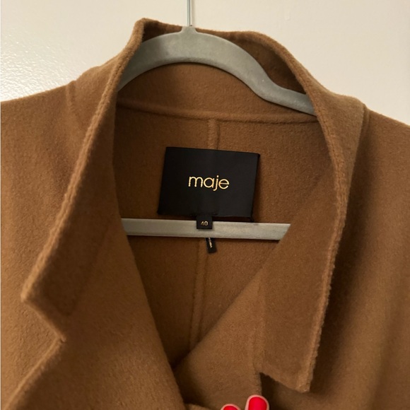 Maje Vottam Smooth Double-Faced Belted Wool-Blend Jacket - Picture 8 of 8